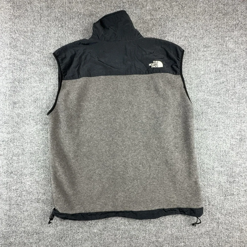 The North Face Vest Mens Large Gray Black Fleece Windbreaker Full Zip Pockets